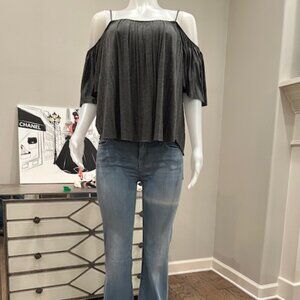 Bailey 44 Heather Grey Cold-Shoulder Top